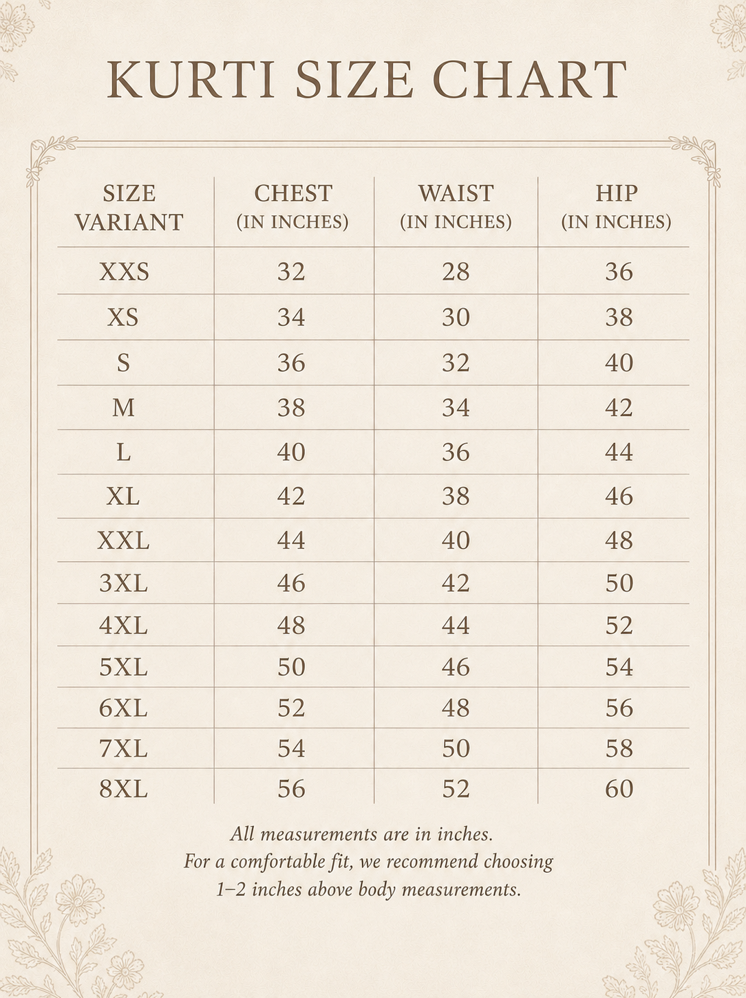 Size Chart