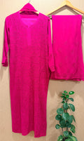 Chikankari full suit set on premium viscose fabric