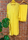 Chikankari full suit set on premium viscose